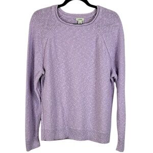 L.L. Bean Casual Cotton Long Sleeve Crewneck Knit Sweater XL Lavender